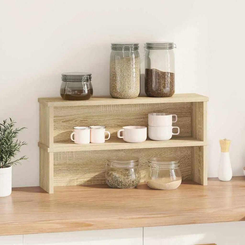 Ensemble de 2 Étagères de Rangement Cuisine Empilables VidaXL - Chêne Sonoma 60x15x16cm - Cuisine Chez Nadine