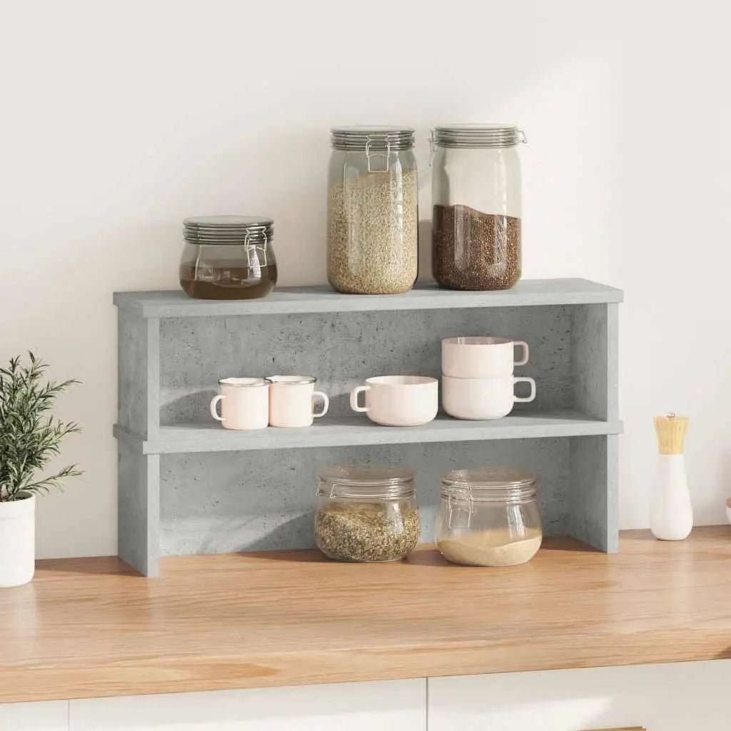 Ensemble de 2 Étagères de Rangement Cuisine Empilables VidaXL - Gris Béton 50x15x16cm - Cuisine Chez Nadine