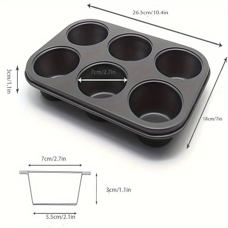 Ensemble de 2 moules à muffins antiadhésifs 10,4" x 7" - Acier au carbone pour cupcakes et puddings - Cuisine Chez Nadine