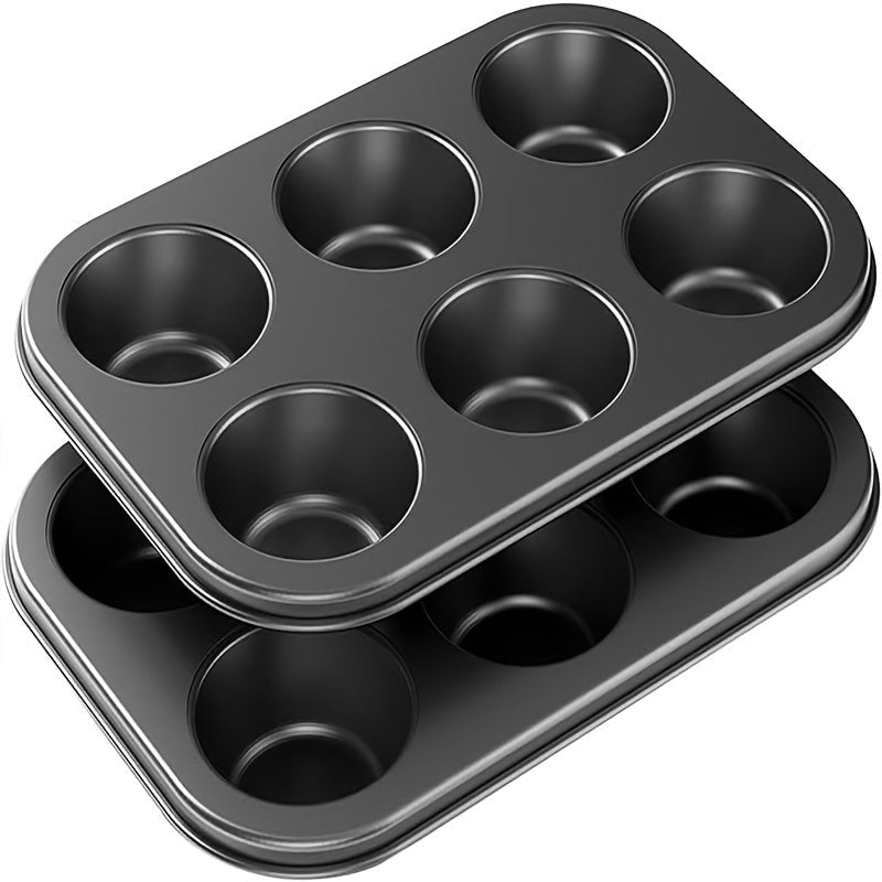 Ensemble de 2 moules à muffins antiadhésifs 10,4" x 7" - Acier au carbone pour cupcakes et puddings - Cuisine Chez Nadine