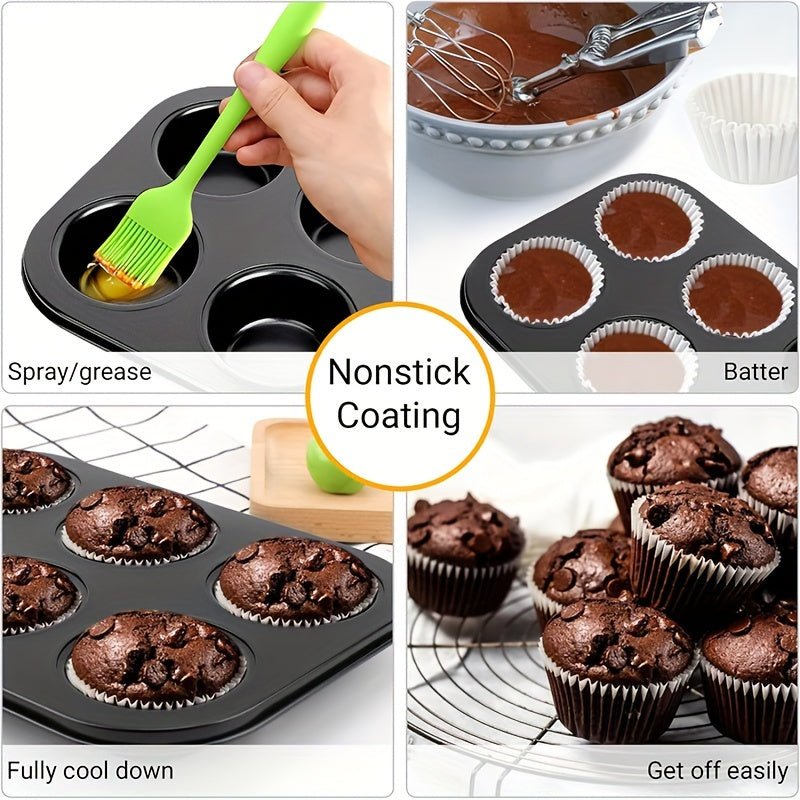 Ensemble de 2 moules à muffins antiadhésifs 10,4" x 7" - Acier au carbone pour cupcakes et puddings - Cuisine Chez Nadine