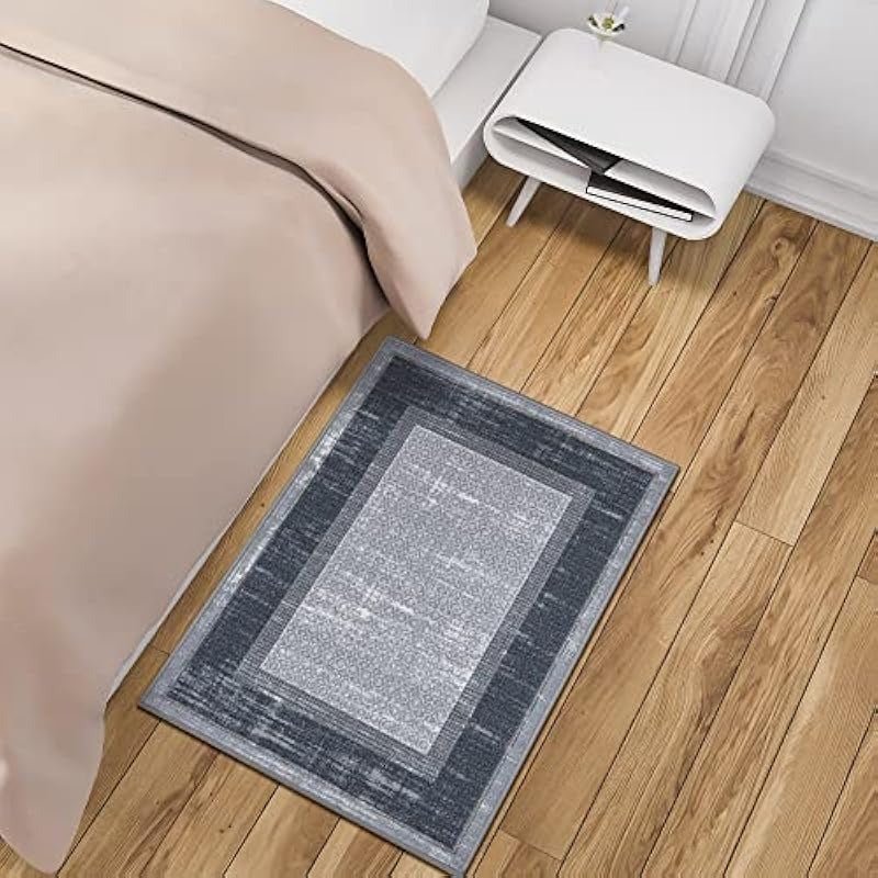 Ensemble de 2 tapis de passage en coton égyptien avec bordure et dos antidérapant - Cuisine Chez Nadine