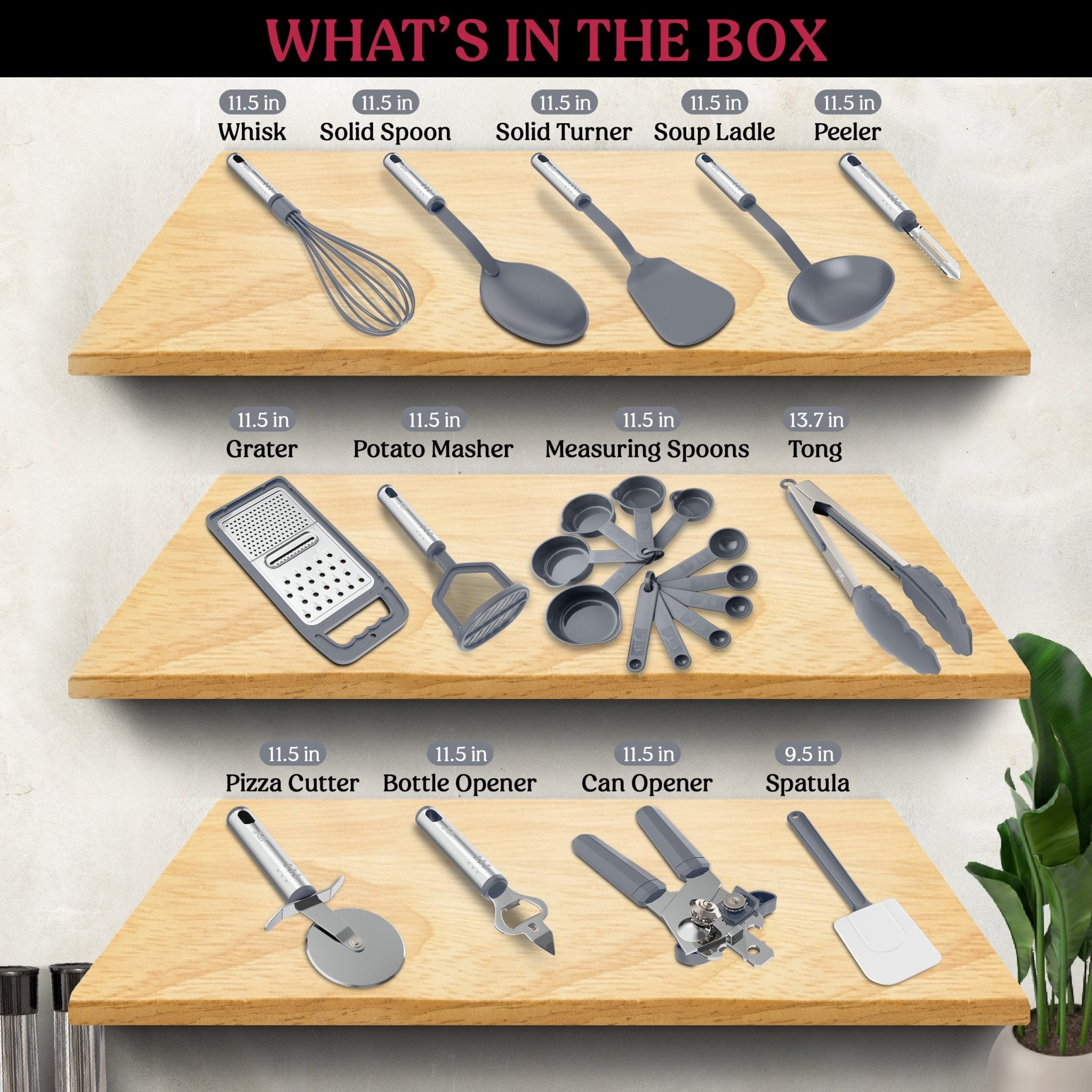 Ensemble de 23 Ustensiles de Cuisine Lux Decor Collection - Cuisine Chez Nadine