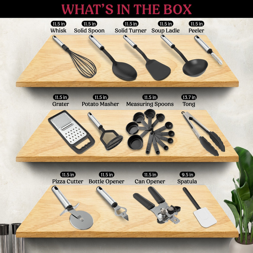 Ensemble de 23 Ustensiles de Cuisine Lux Decor Collection - Cuisine Chez Nadine