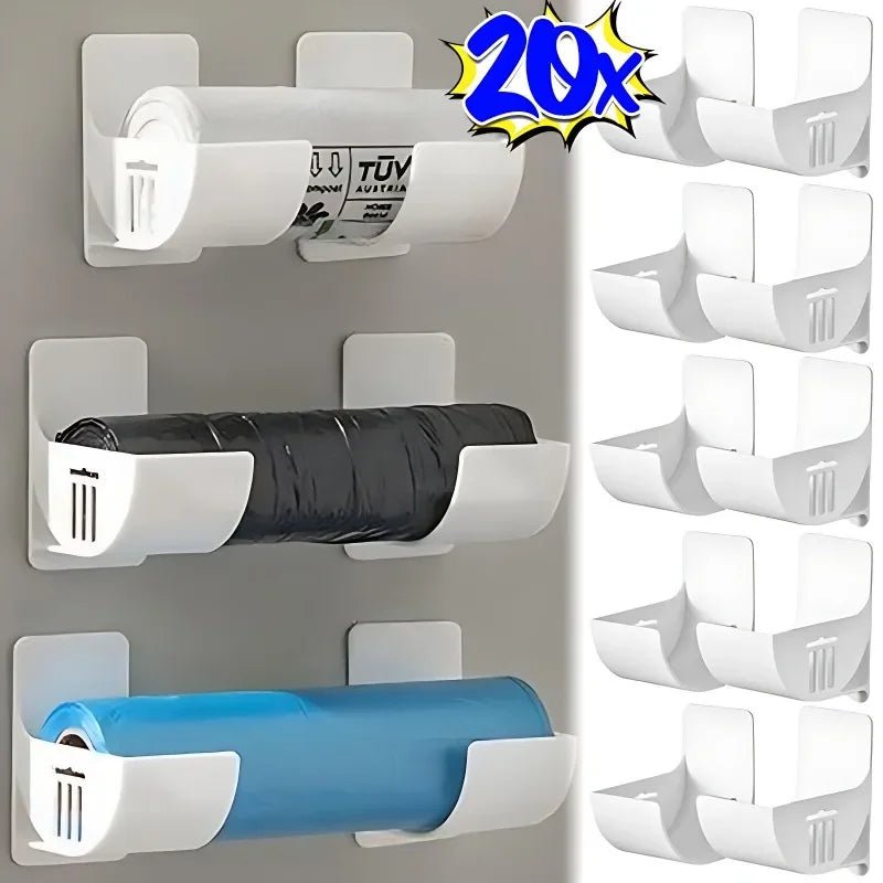 Ensemble de 4 Distributeurs Porte - Sacs Poubelle Muraux - Organisateur Rangement Sacs Plastique Cuisine - Cuisine Chez Nadine