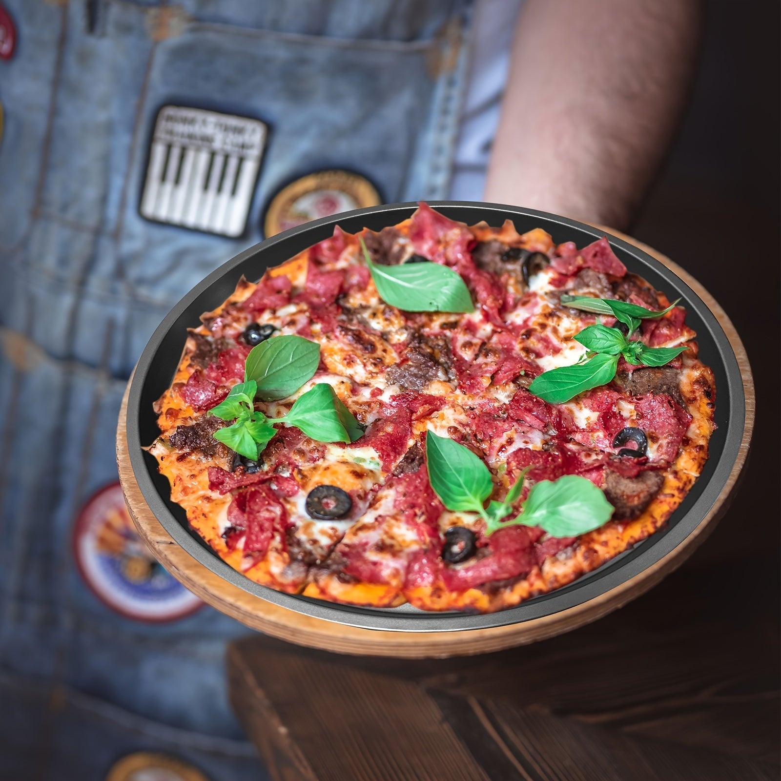 Ensemble de 4 plaques à pizza en acier au carbone - Moules à tartes et pâtisserie compatibles induction - Cuisine Chez Nadine