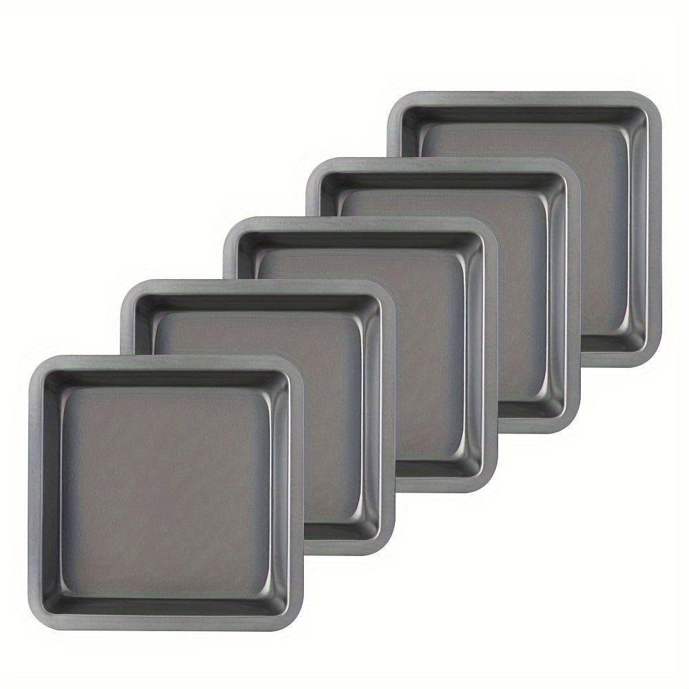 Ensemble de 5 plaques de cuisson carrées antiadhésives - Acier au carbone pour gâteaux, biscuits et pâtisseries - Cuisine Chez Nadine
