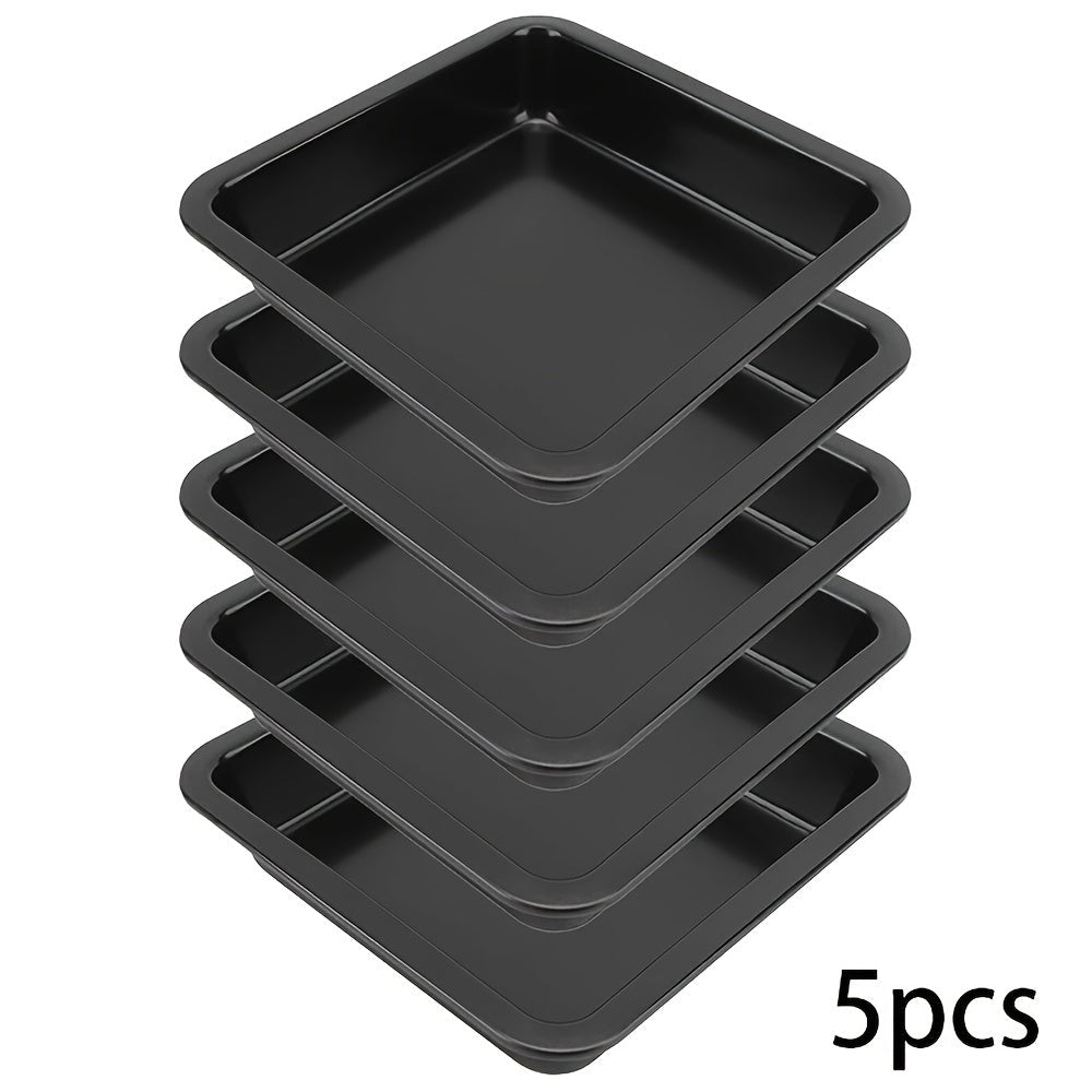 Ensemble de 5 plaques de cuisson carrées antiadhésives - Acier au carbone pour gâteaux, biscuits et pâtisseries - Cuisine Chez Nadine