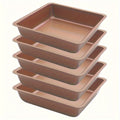 Ensemble de 5 plaques de cuisson carrées antiadhésives - Acier au carbone pour gâteaux, biscuits et pâtisseries - Cuisine Chez Nadine