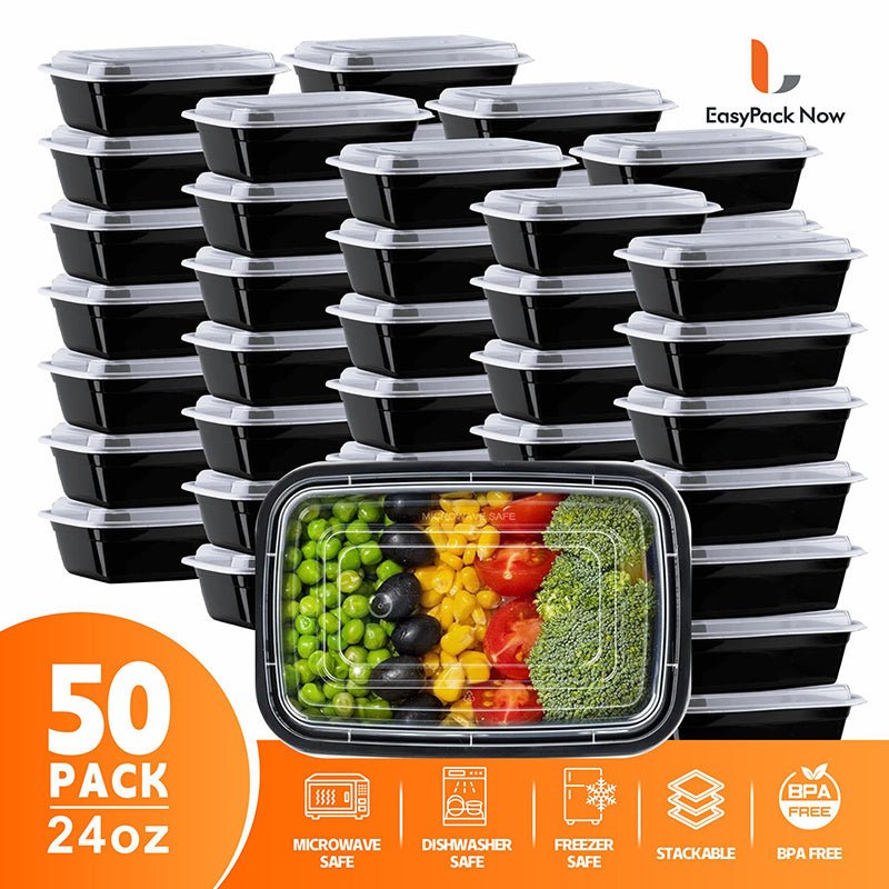 Ensemble de 50 Contenants de Préparation de Repas 24 oz EasyPack Now - Cuisine Chez Nadine
