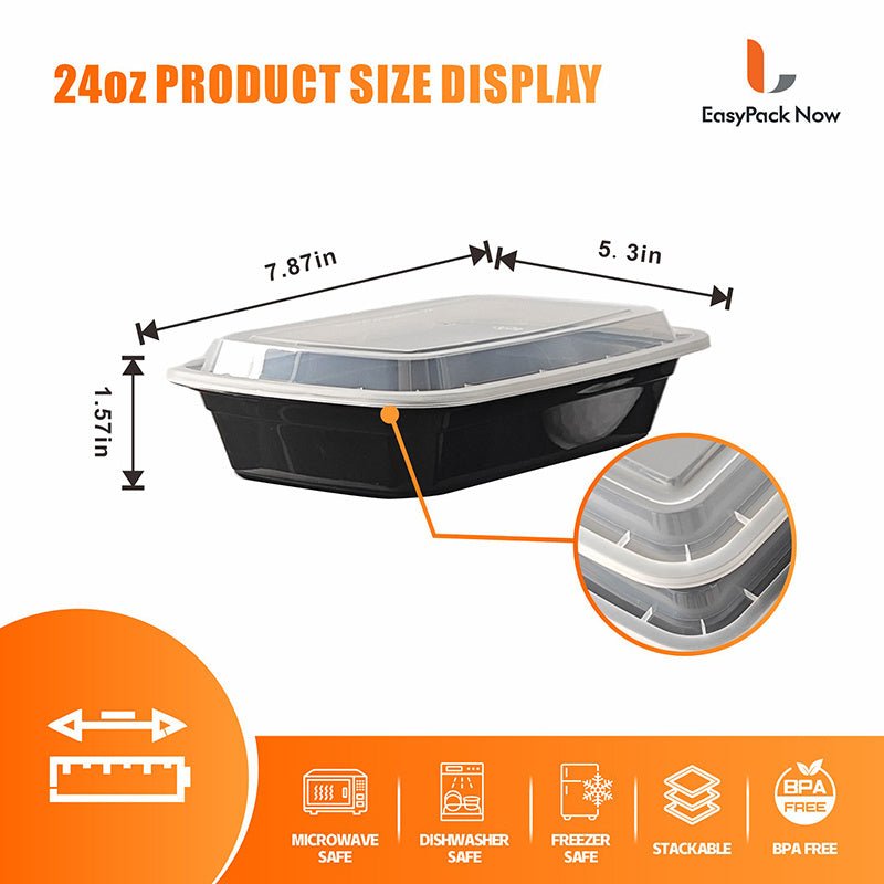 Ensemble de 50 Contenants de Préparation de Repas 24 oz EasyPack Now - Cuisine Chez Nadine