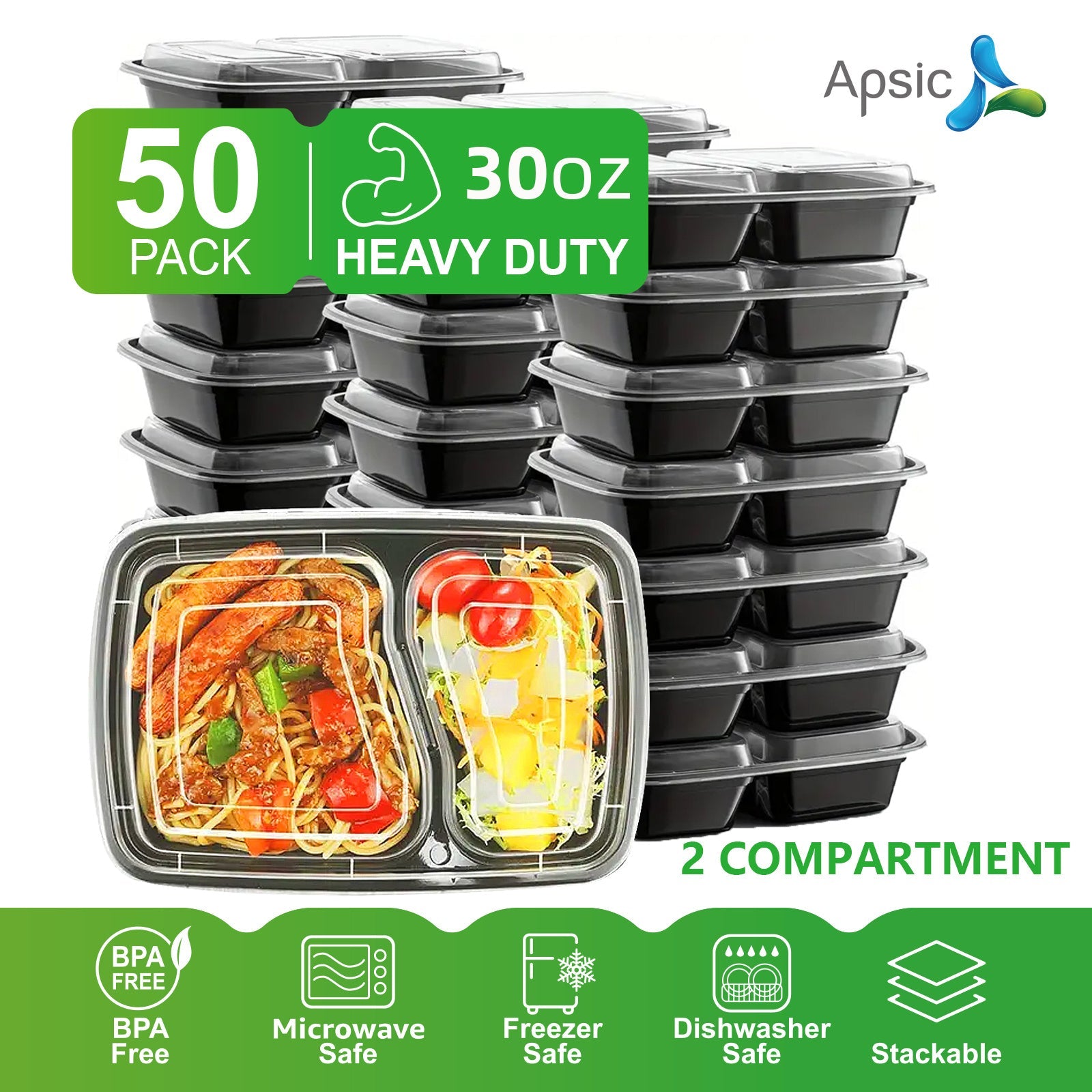 Ensemble de 50 Contenants de Préparation de Repas APSIC - Cuisine Chez Nadine