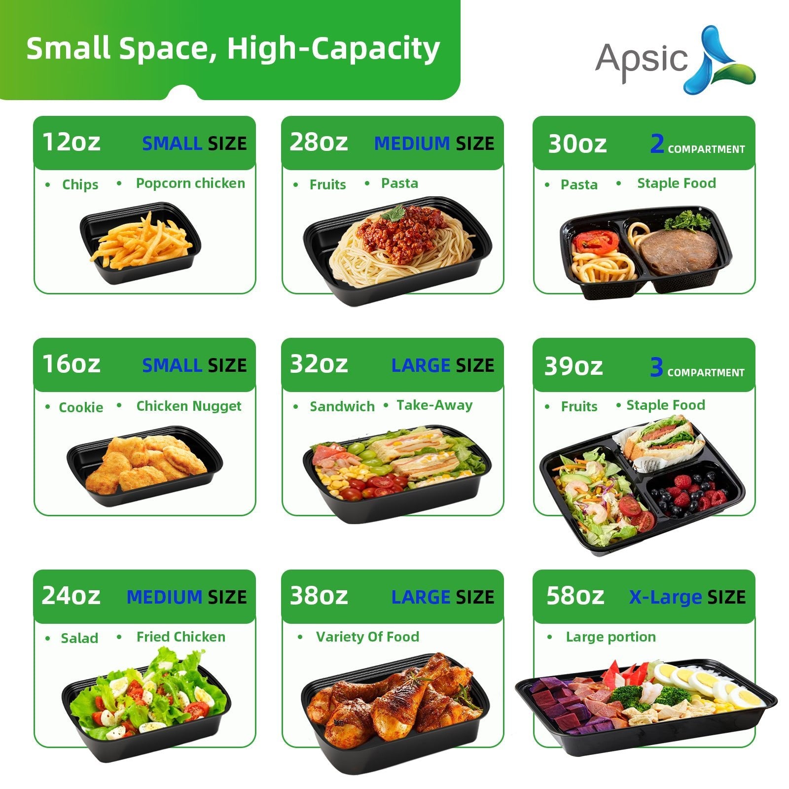 Ensemble de 50 Contenants de Préparation de Repas APSIC - Cuisine Chez Nadine
