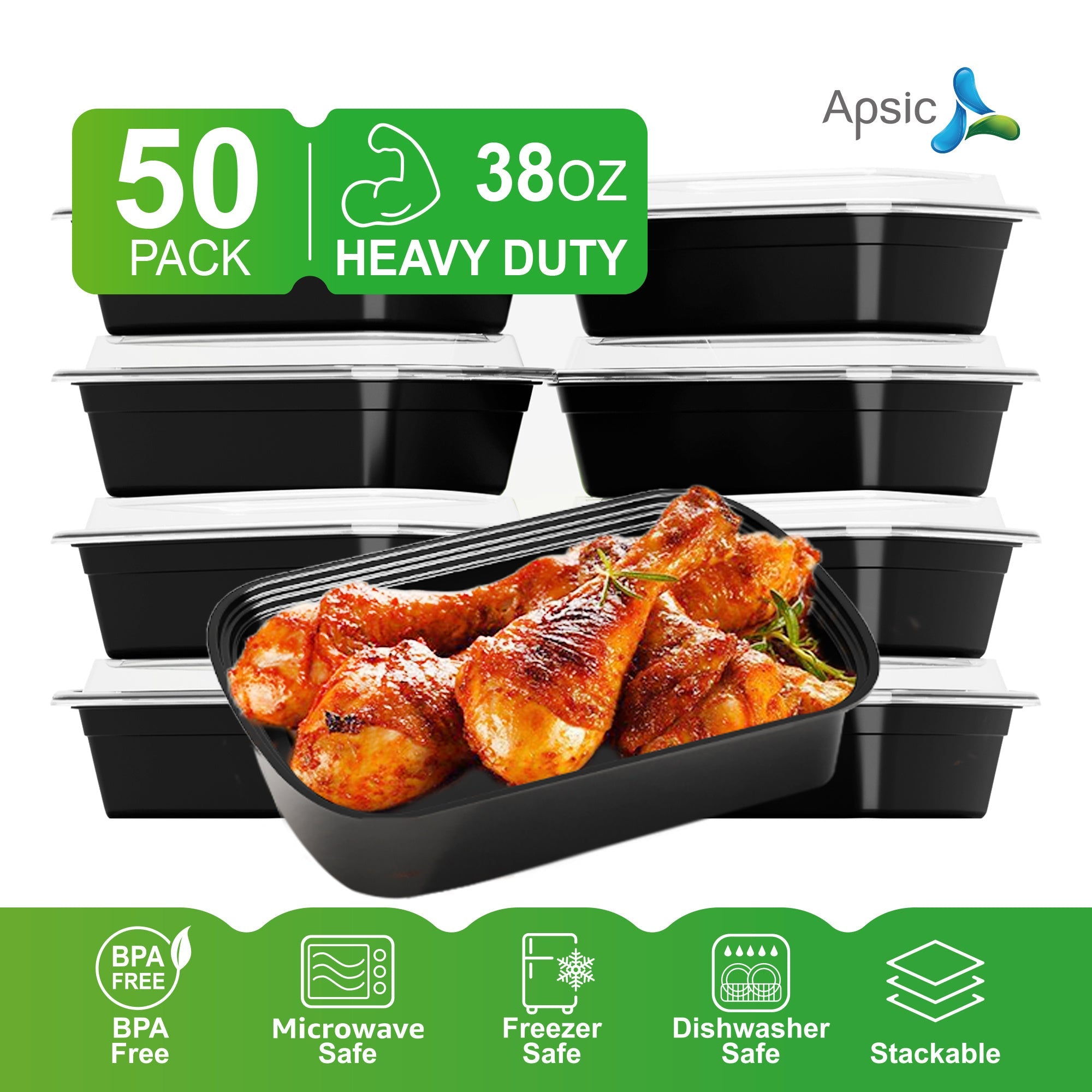 Ensemble de 50 Contenants de Préparation de Repas APSIC - Cuisine Chez Nadine