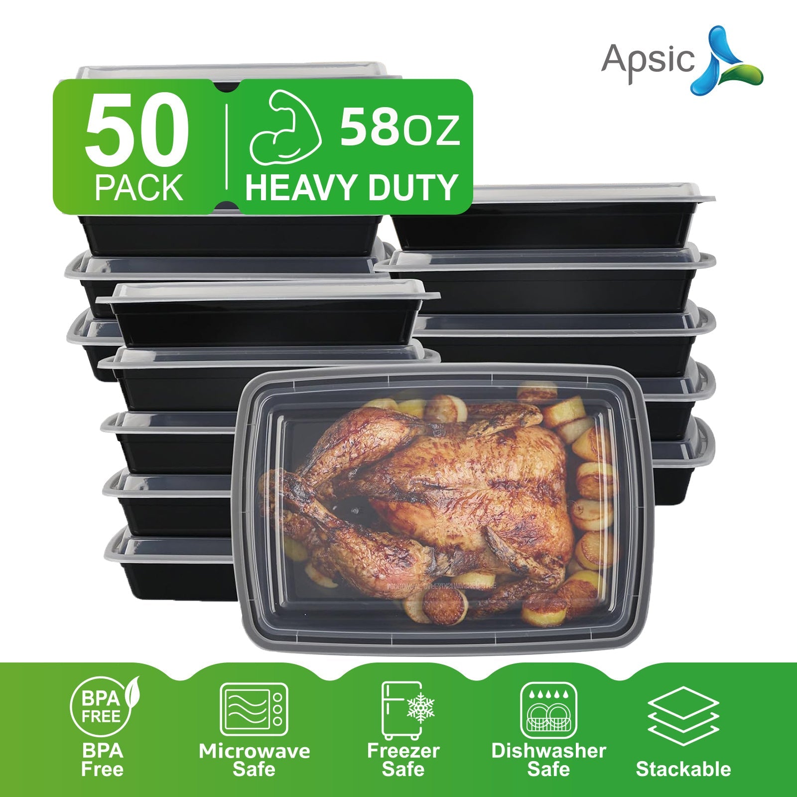 Ensemble de 50 Contenants de Préparation de Repas APSIC - Cuisine Chez Nadine