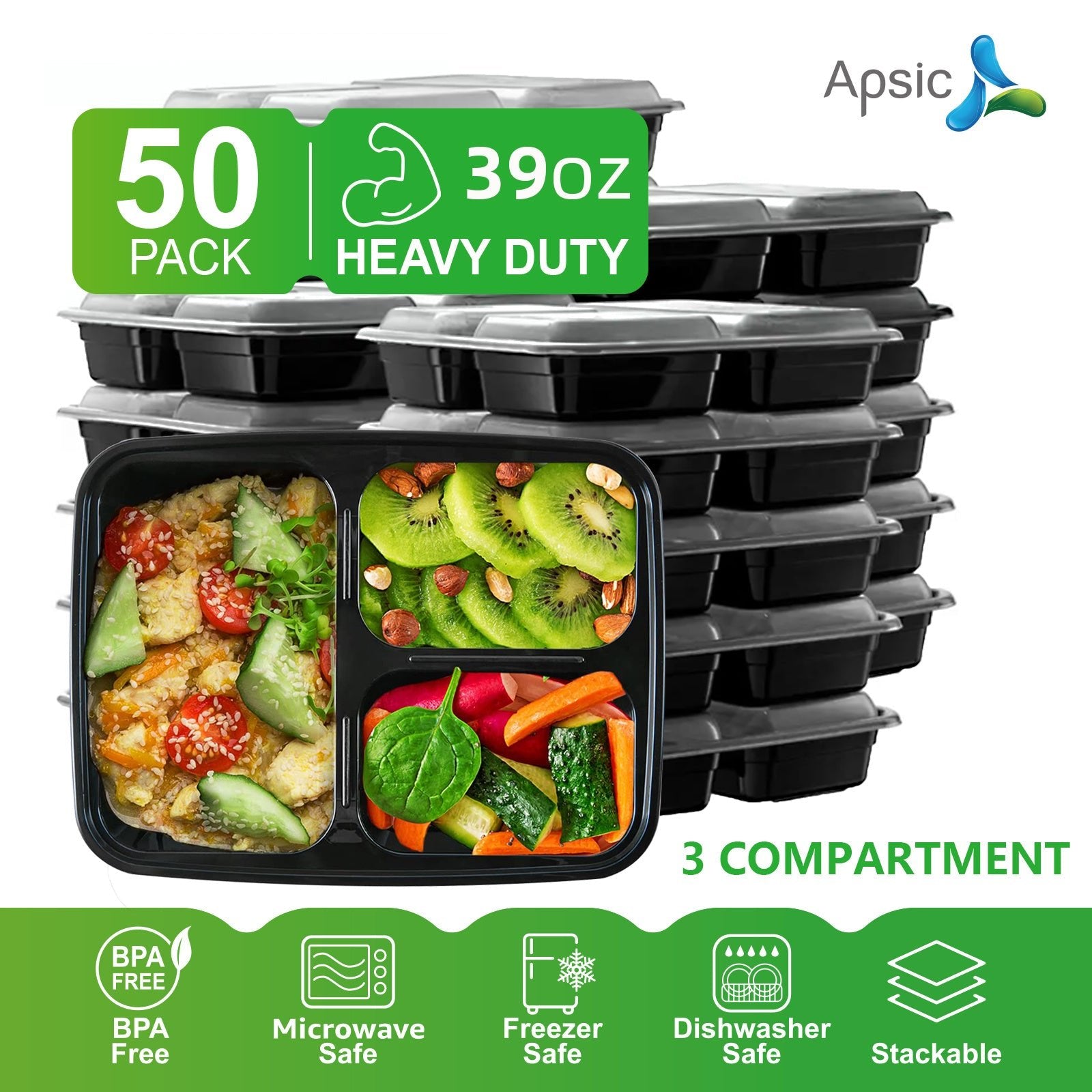 Ensemble de 50 Contenants de Préparation de Repas APSIC - Cuisine Chez Nadine