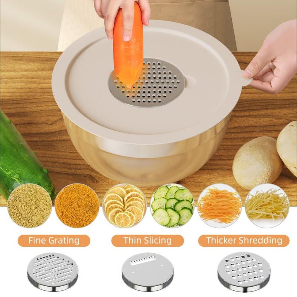 Ensemble de 6 Bols Mélangeurs en Acier Inoxydable avec Couvercles - Cuisine Chez Nadine