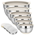 Ensemble de 6 Bols Mélangeurs en Acier Inoxydable avec Couvercles - Cuisine Chez Nadine