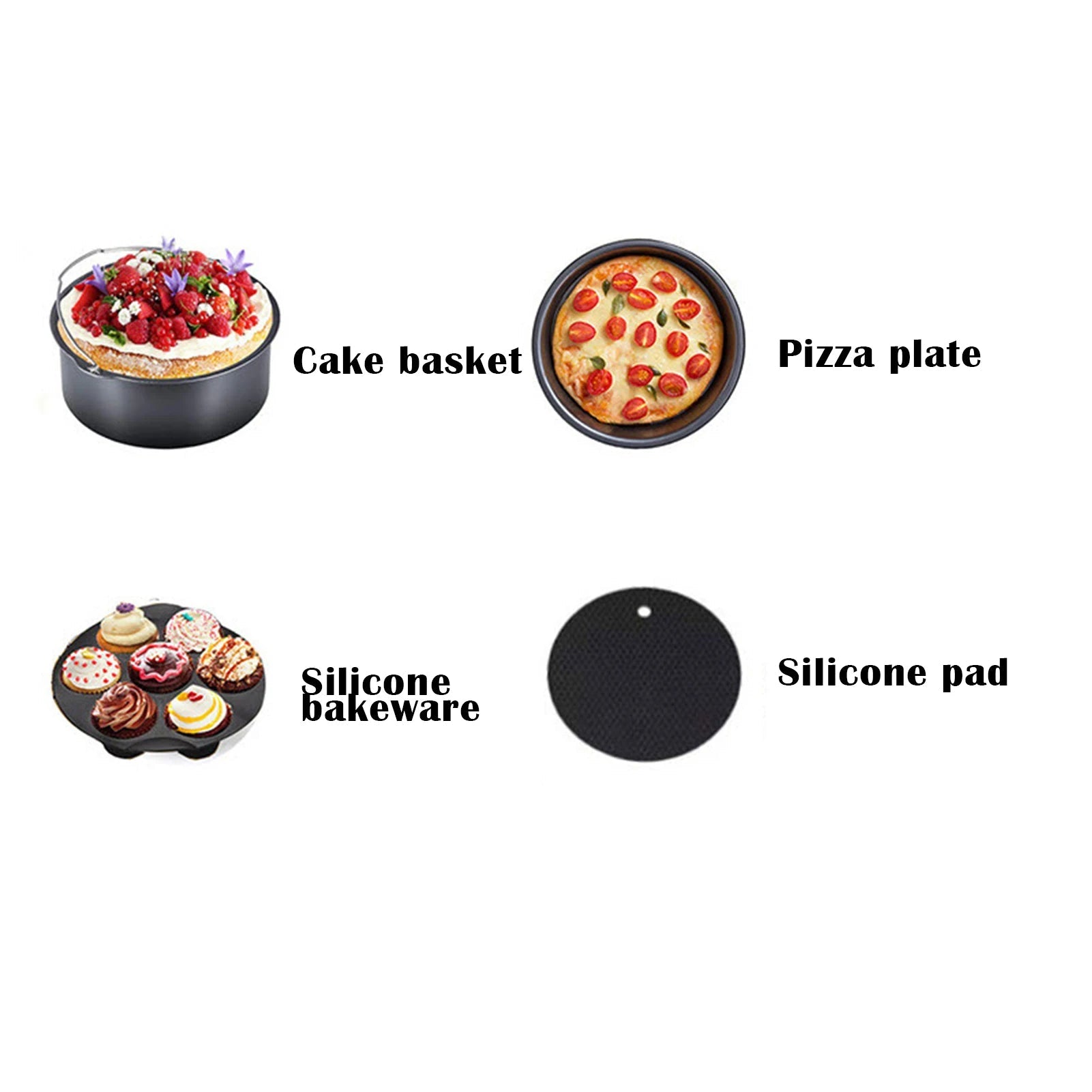 Ensemble de 8 Accessoires pour Friteuse à Air - Kit Complet Antiadhésif 9 Pouces - Cuisine Chez Nadine