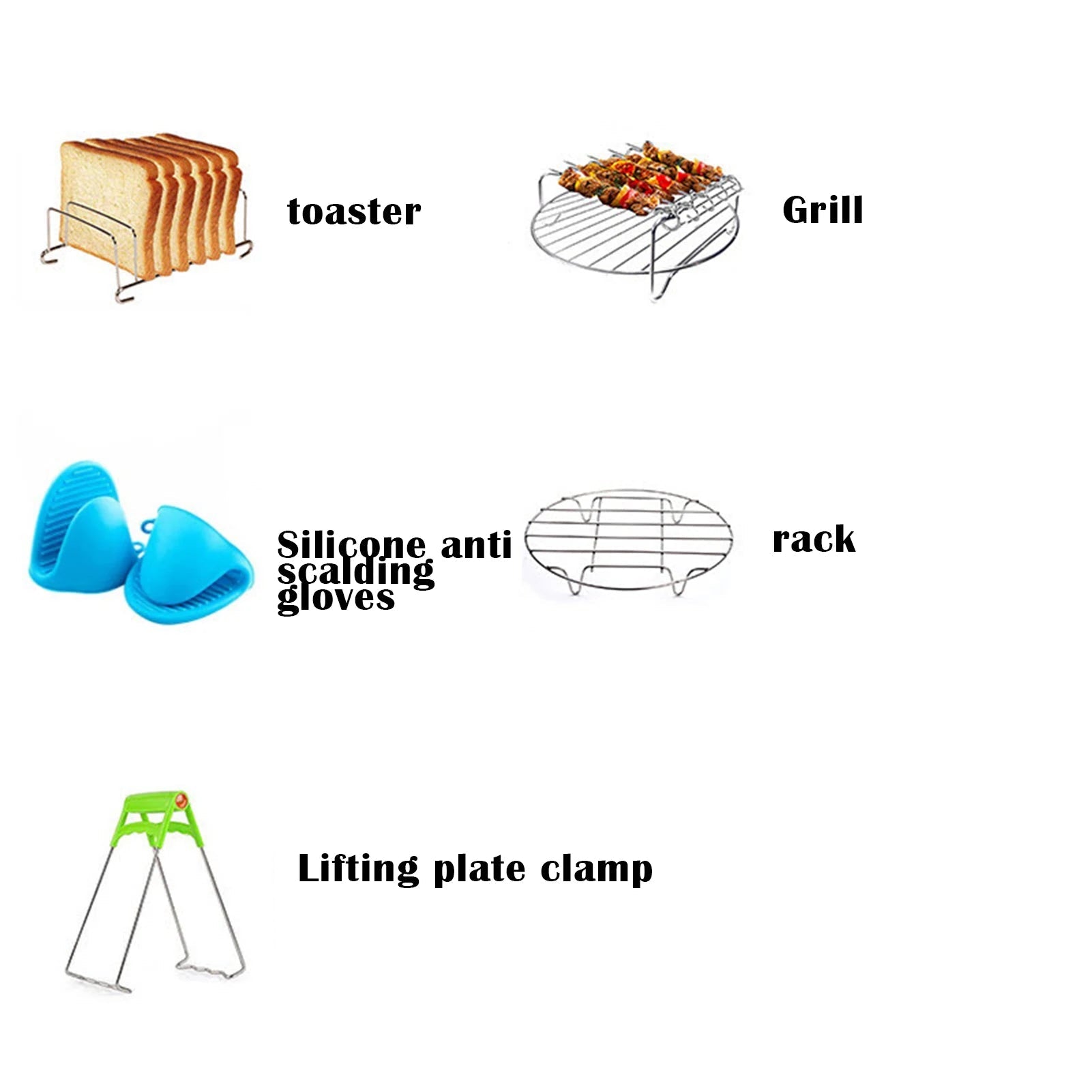 Ensemble de 8 Accessoires pour Friteuse à Air - Kit Complet Antiadhésif 9 Pouces - Cuisine Chez Nadine