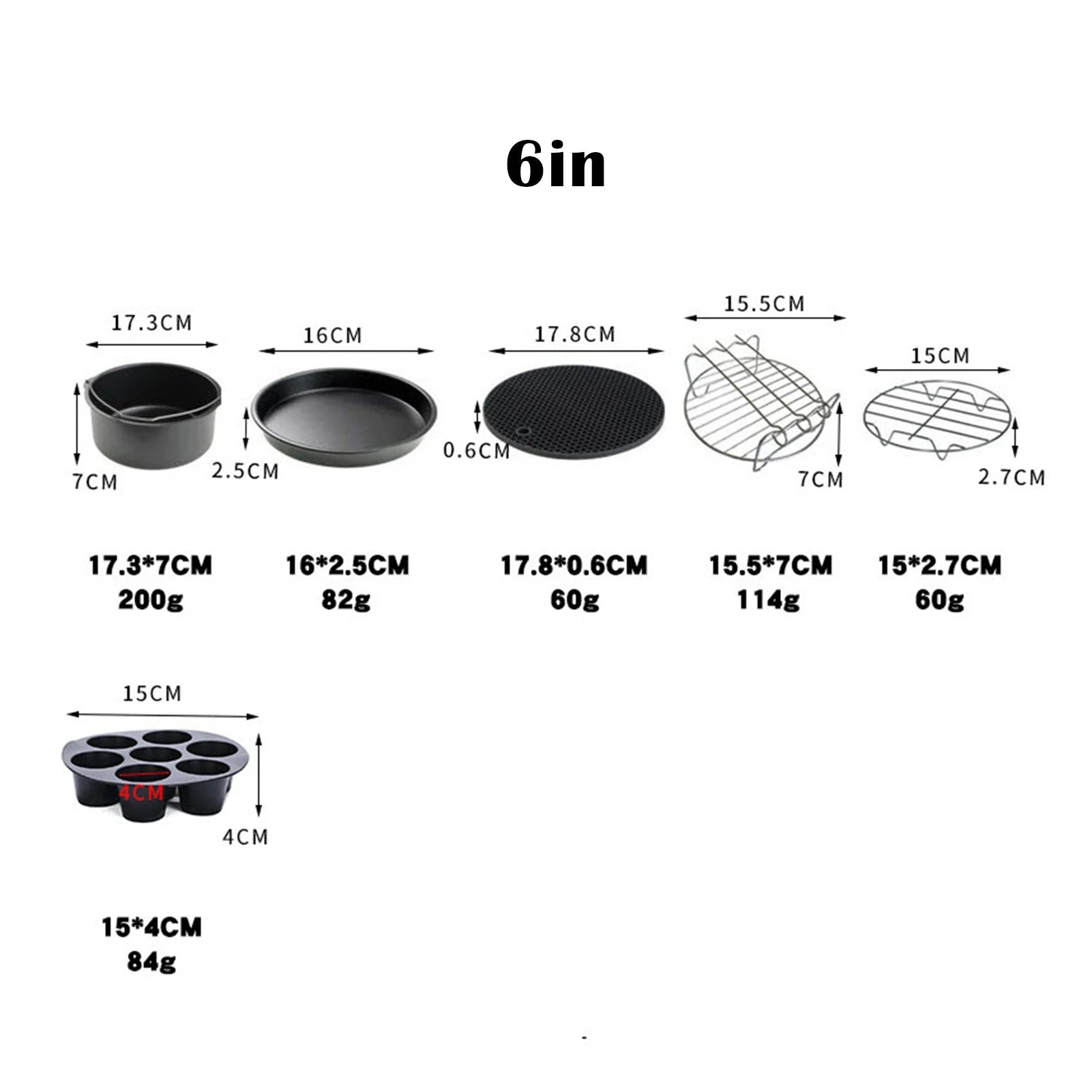 Ensemble de 8 Accessoires pour Friteuse à Air - Kit Complet Antiadhésif 9 Pouces - Cuisine Chez Nadine