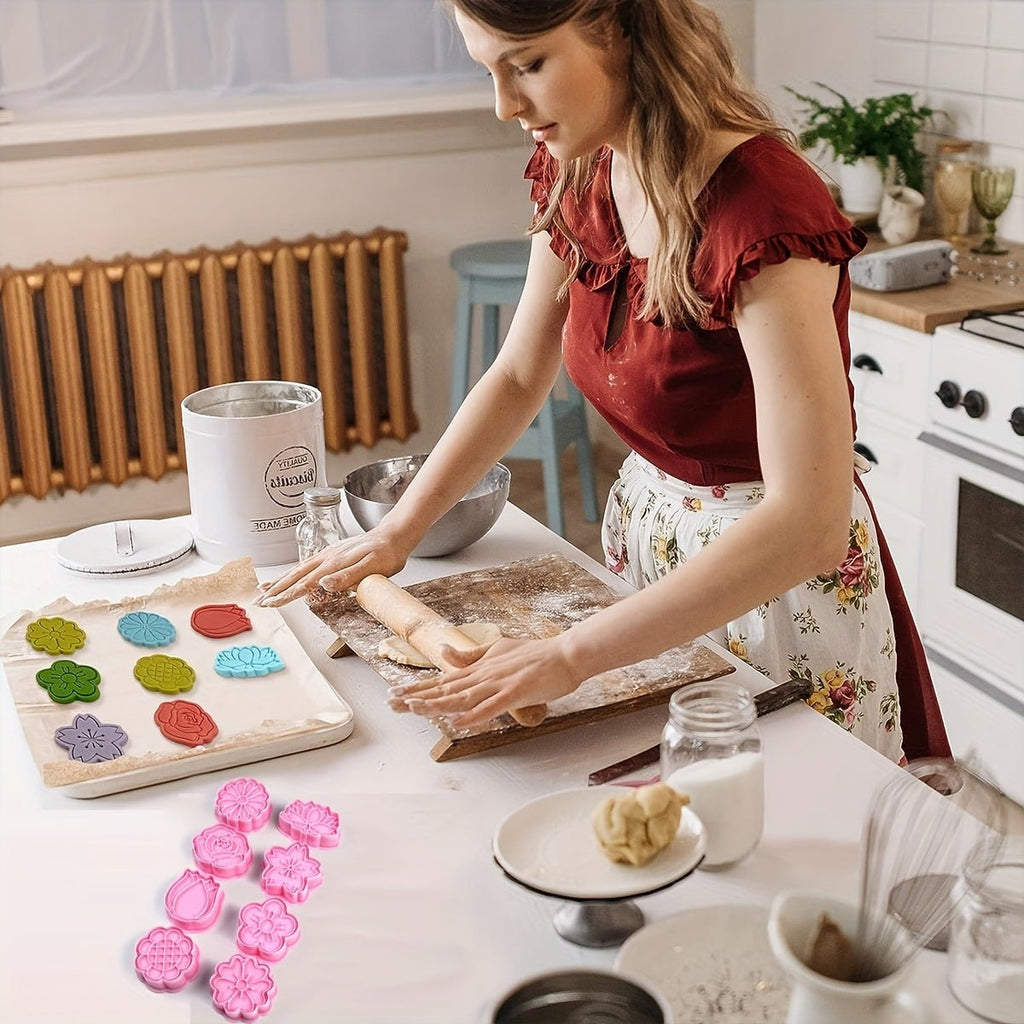 Ensemble de 8 emporte - pièces fleurs avec embosseurs - Lotus, rose, marguerite, sakura - Cuisine Chez Nadine