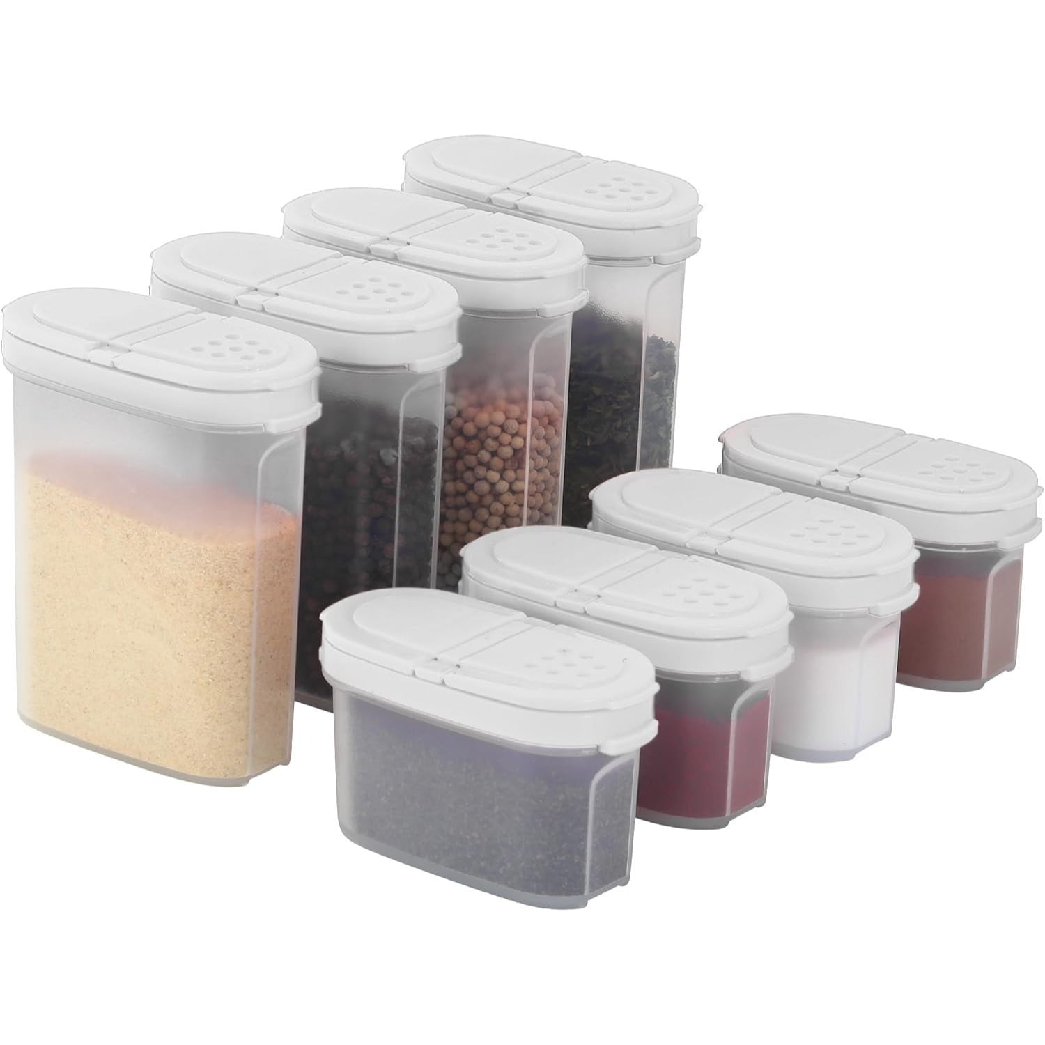 Ensemble de 8 pots à épices SIGNORA WARE hermétiques avec couvercles double fonction - Cuisine Chez Nadine