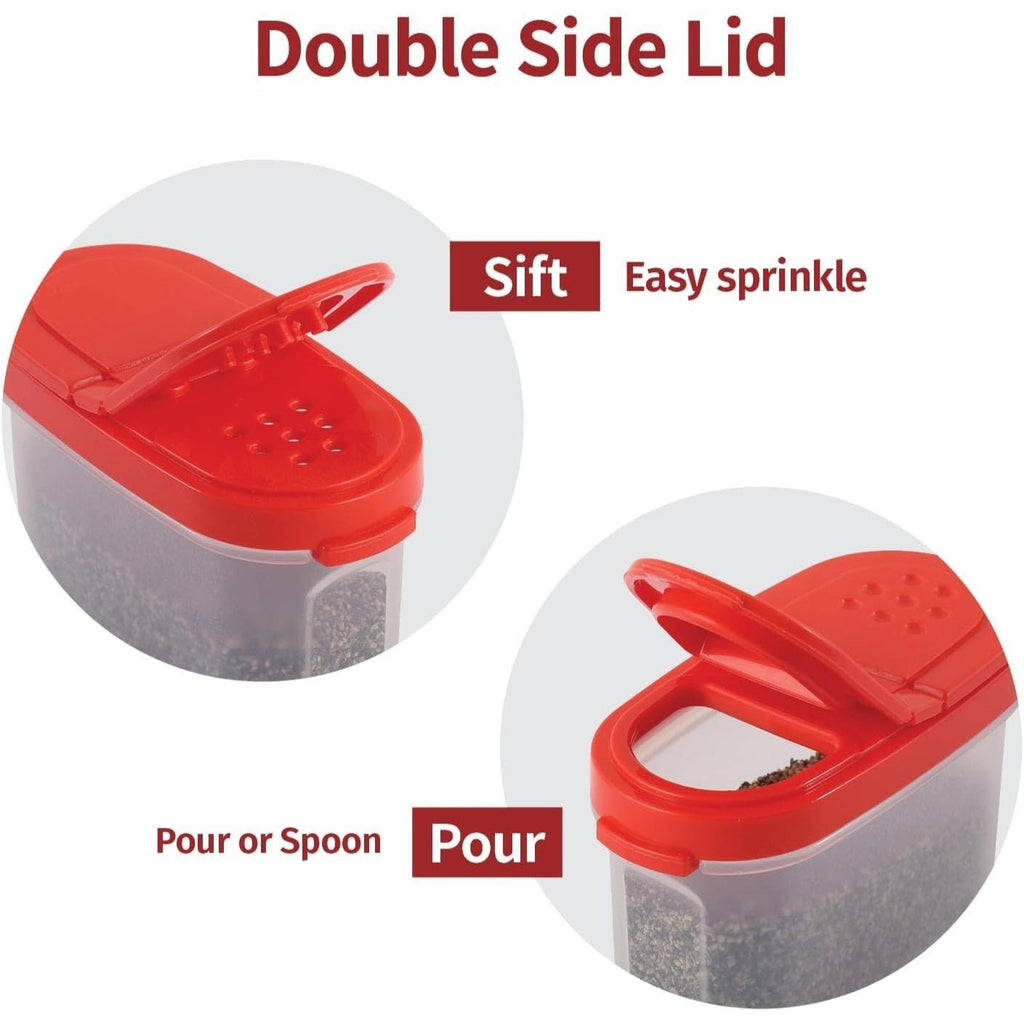 Ensemble de 8 pots à épices SIGNORA WARE hermétiques avec couvercles double fonction - Cuisine Chez Nadine