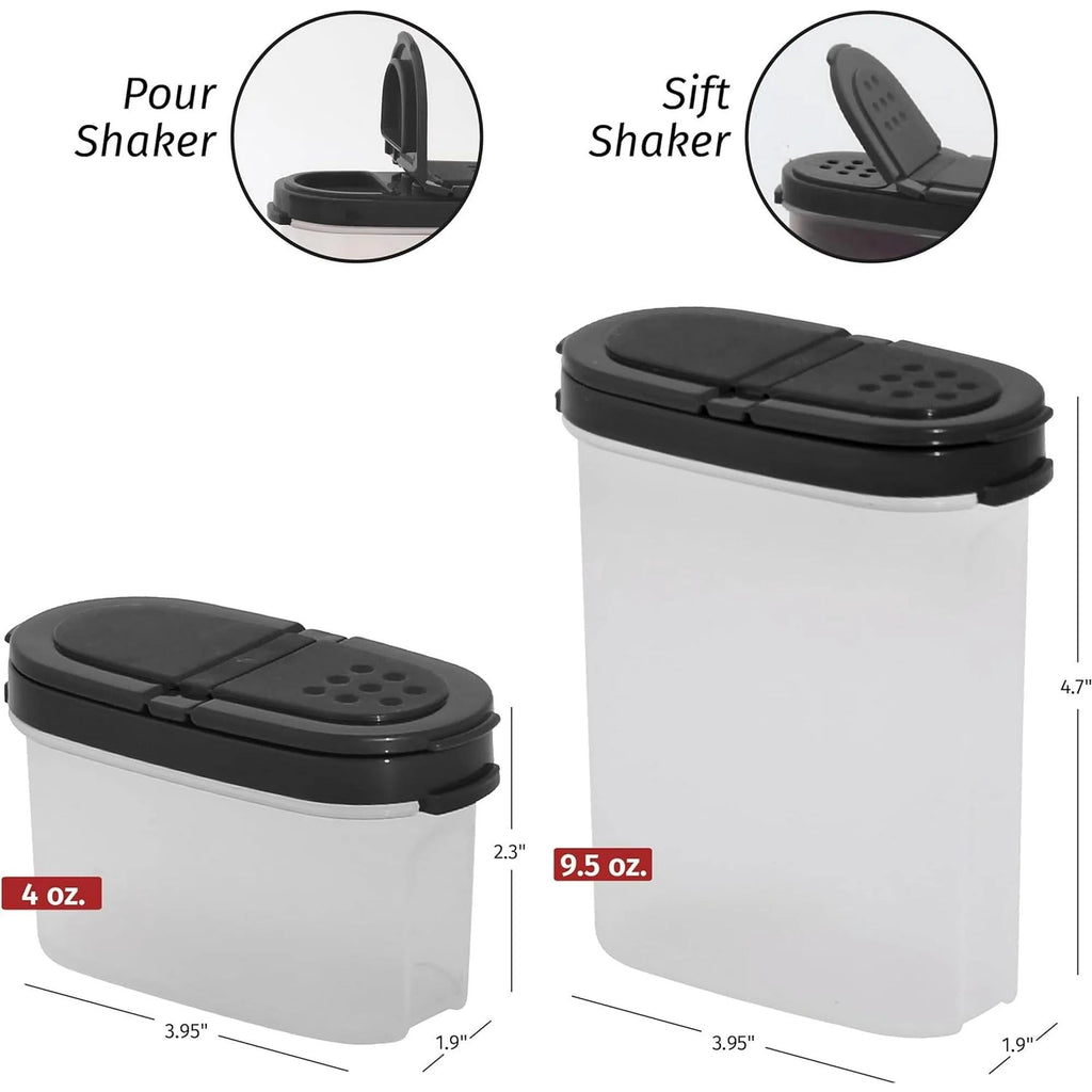 Ensemble de 8 pots à épices SIGNORA WARE hermétiques avec couvercles double fonction - Cuisine Chez Nadine