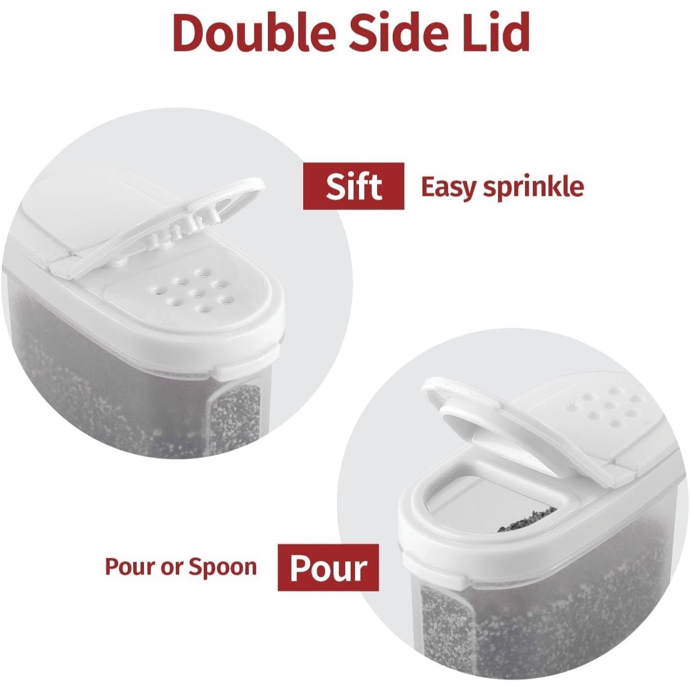 Ensemble de 8 pots à épices SIGNORA WARE hermétiques avec couvercles double fonction - Cuisine Chez Nadine