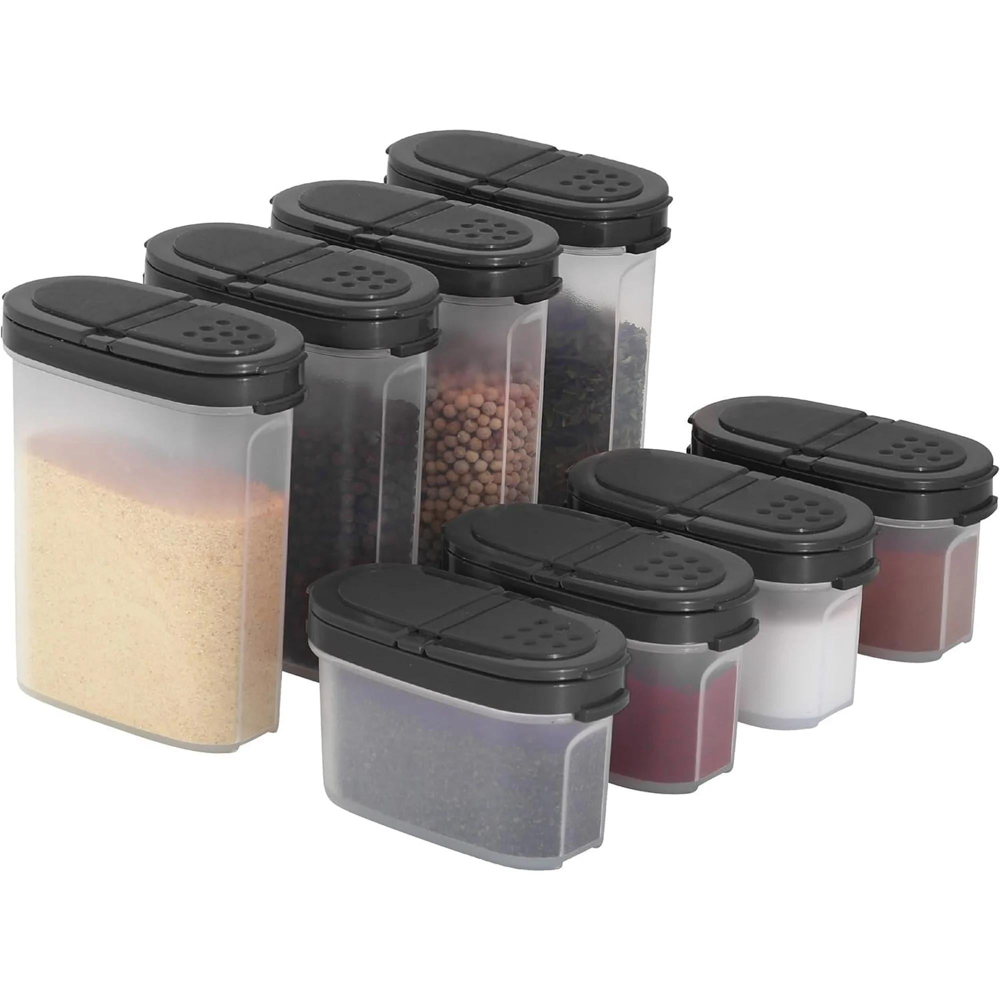 Ensemble de 8 pots à épices SIGNORA WARE hermétiques avec couvercles double fonction - Cuisine Chez Nadine
