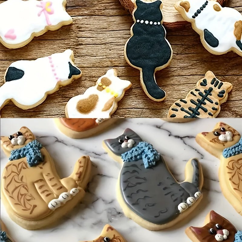 Ensemble de 9 emporte - pièces 3D en forme de chat - Acier inoxydable 430 pour biscuits, gâteaux et chocolats - Cuisine Chez Nadine