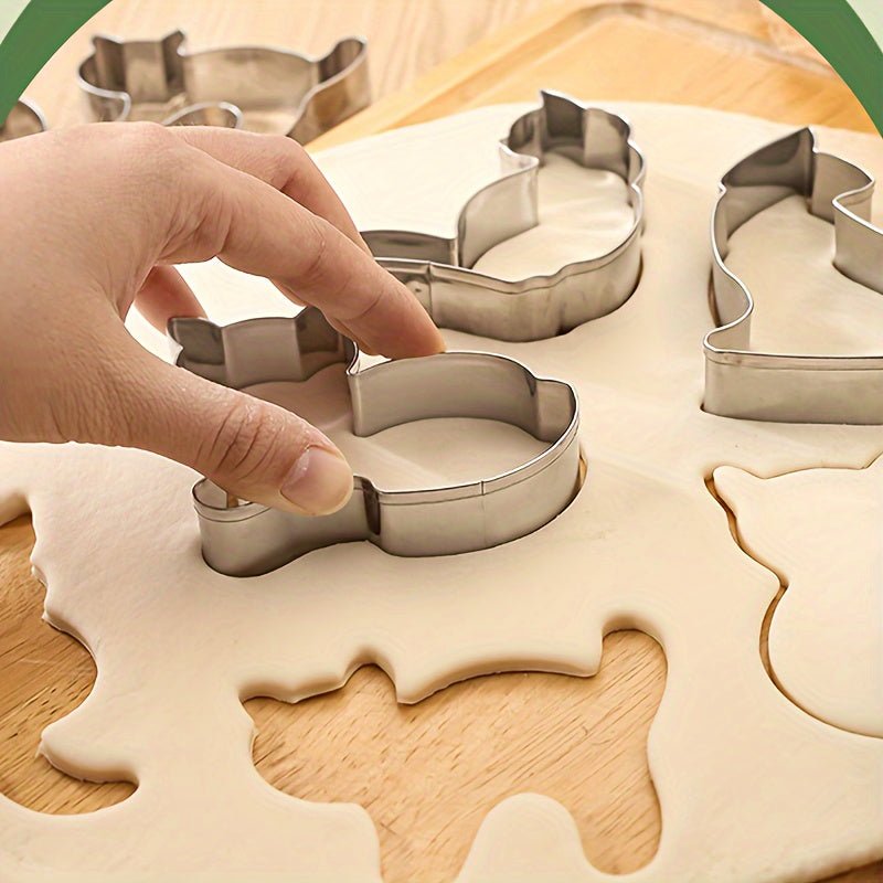Ensemble de 9 emporte - pièces 3D en forme de chat - Acier inoxydable 430 pour biscuits, gâteaux et chocolats - Cuisine Chez Nadine