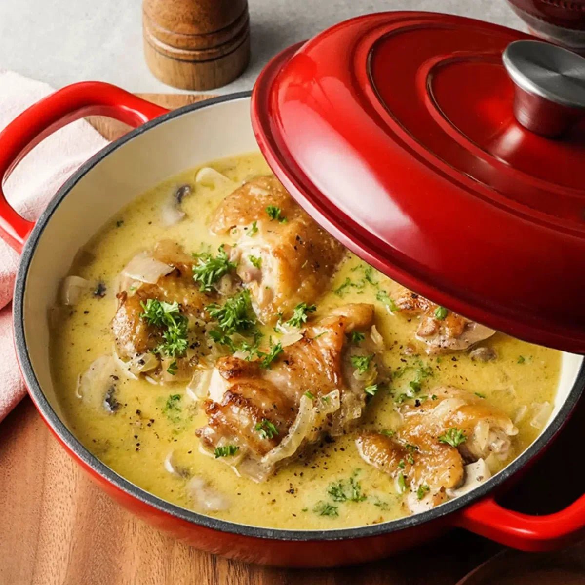 Ensemble de batterie de cuisine en fonte émaillée 7 pièces - Antiadhésif - Poêles, casseroles et couvercles - Pour gaz et induction - Usage domestique et professionnel - Cuisine Chez Nadine