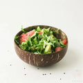 Ensemble de bols en noix de coco polis avec cuillères en bois - Bols naturels pour salades et smoothies - Cuisine Chez Nadine