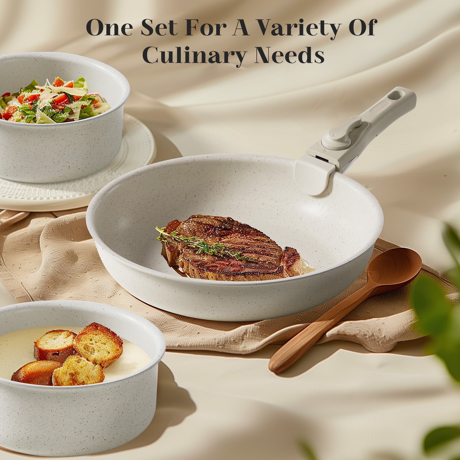 Ensemble de casseroles et poêles antiadhésives 12 ou 17 pièces - Poignées froides - Cuisine Chez Nadine