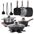 Ensemble de casseroles et poêles antiadhésives 12 ou 17 pièces - Poignées froides - Cuisine Chez Nadine