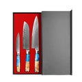 Ensemble de couteaux de cuisine Damascus LONSDOW 67 couches - Chef, Nakiri, Santoku - Cuisine Chez Nadine