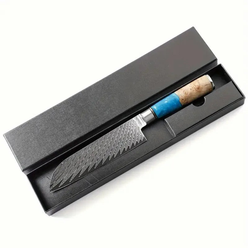 Ensemble de couteaux de cuisine Damascus LONSDOW 67 couches - Chef, Nakiri, Santoku - Cuisine Chez Nadine