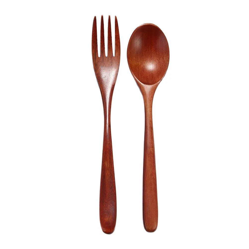 Ensemble de Couverts Aspect Bois - Cuillère et Fourchette pour Repas, Soupes, Céréales et Riz - Cuisine Chez Nadine