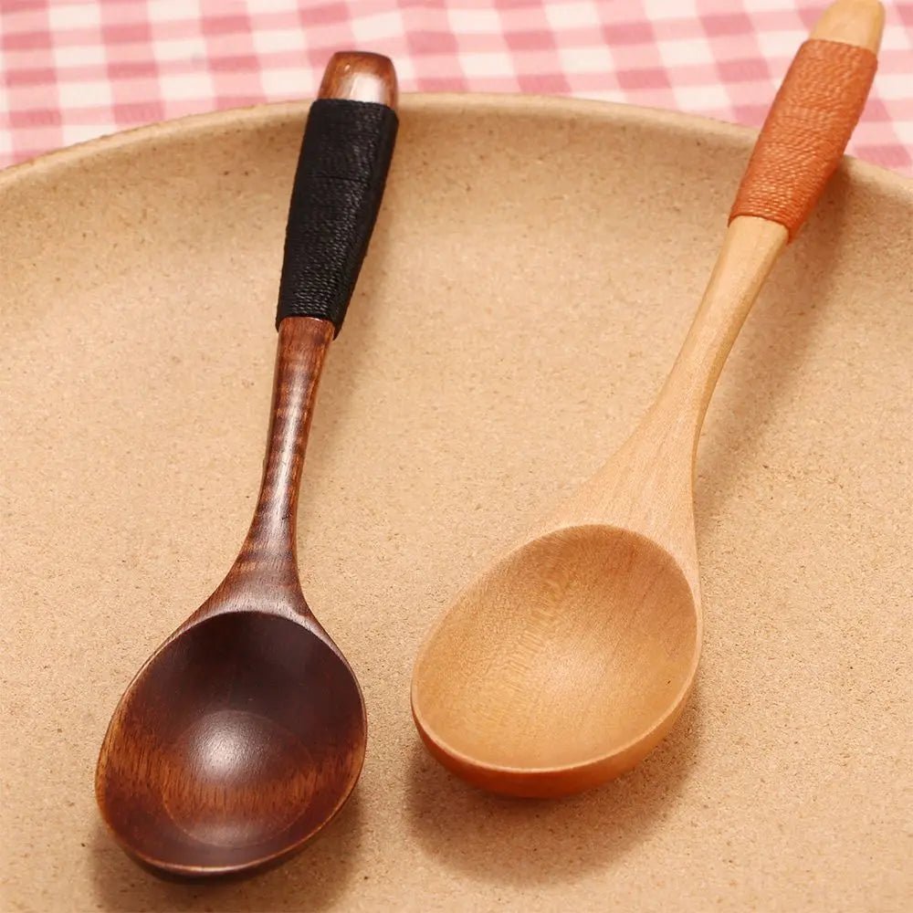 Ensemble de Couverts Aspect Bois - Cuillère et Fourchette pour Repas, Soupes, Céréales et Riz - Cuisine Chez Nadine