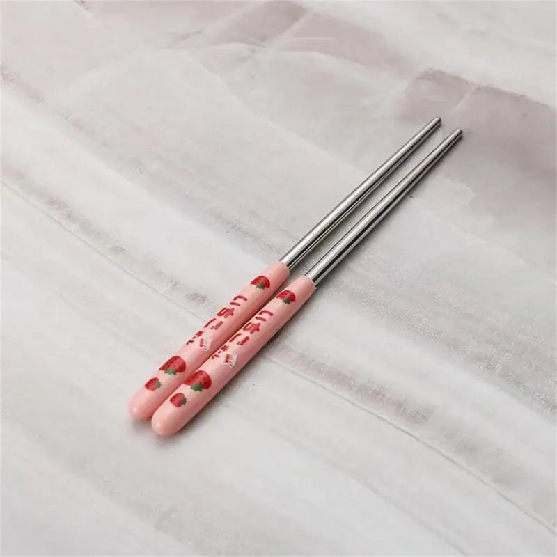 Ensemble de Couverts en Acier Inoxydable Portable avec Boîte - Kit Cuillère Fourchette Baguettes - Cuisine Chez Nadine