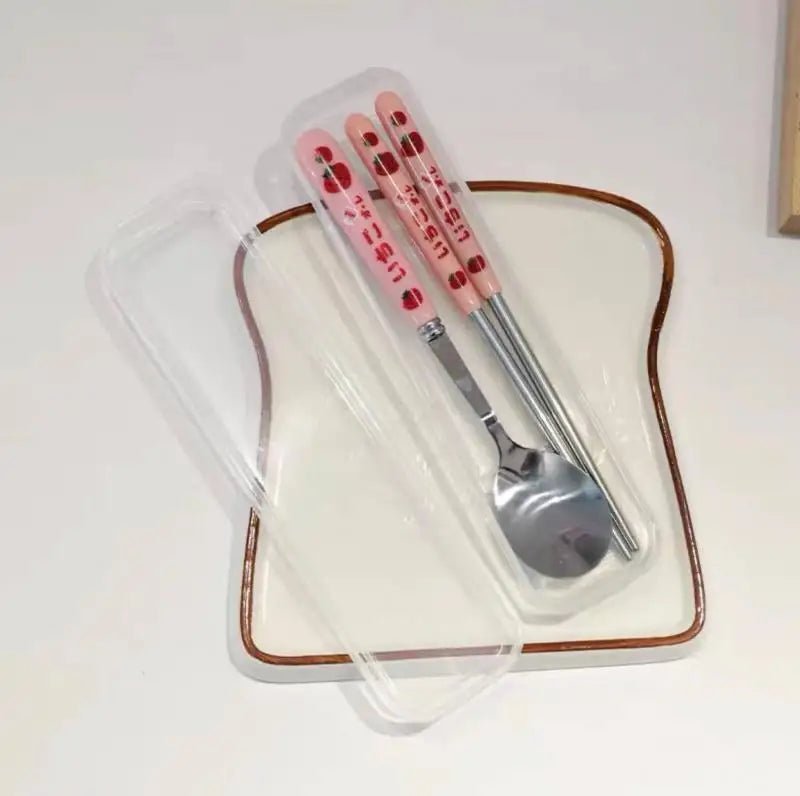 Ensemble de Couverts en Acier Inoxydable Portable avec Boîte - Kit Cuillère Fourchette Baguettes - Cuisine Chez Nadine