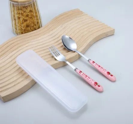 Ensemble de Couverts en Acier Inoxydable Portable avec Boîte - Kit Cuillère Fourchette Baguettes - Cuisine Chez Nadine