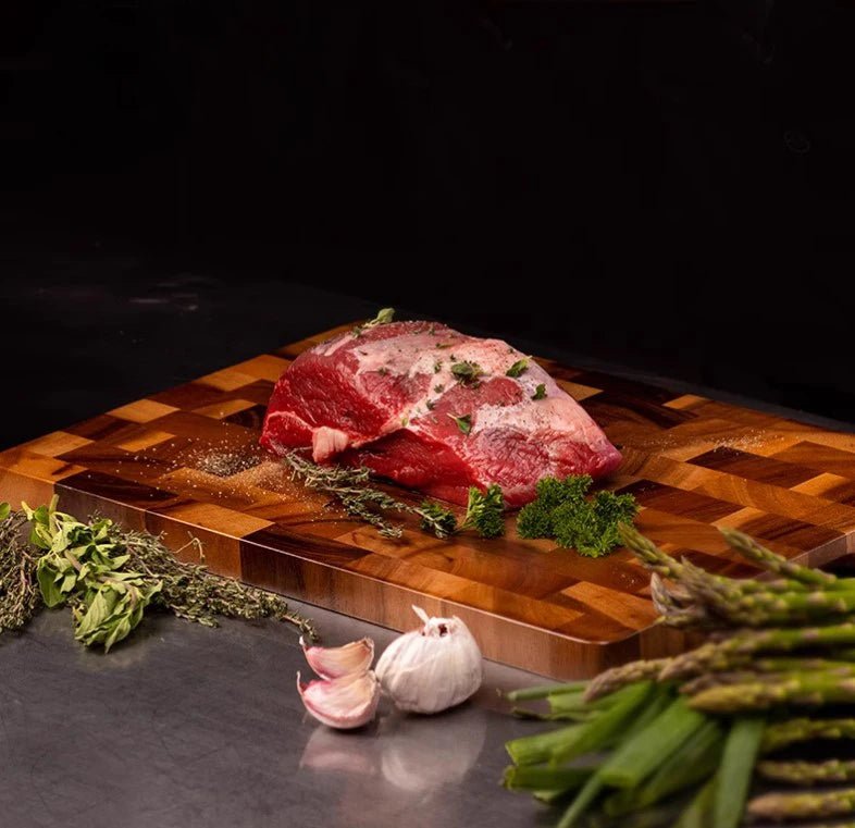 Ensemble de planches à découper en bois d'acacia - Grain de bout pour viande et légumes - Planche de boucher pour usage cuisine - Cuisine Chez Nadine