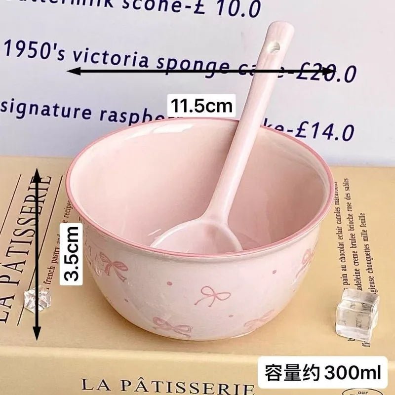 Ensemble de vaisselle en céramique style coréen avec motif nœud - Bols et assiettes pour repas, salade et dessert - Cuisine Chez Nadine