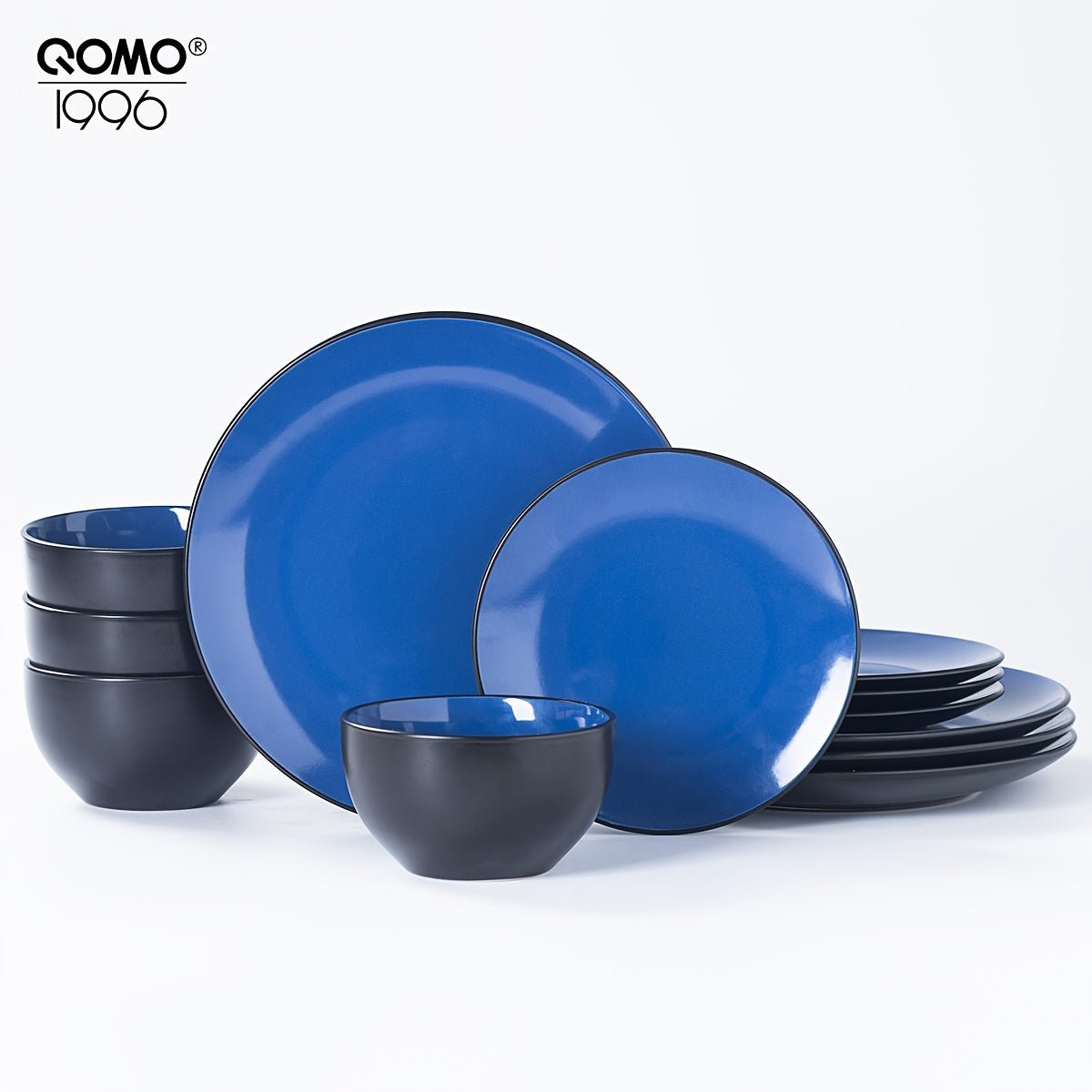Ensemble de vaisselle QOMO - 1996 12 pièces en céramique - Design moderne haut de gamme - Cuisine Chez Nadine