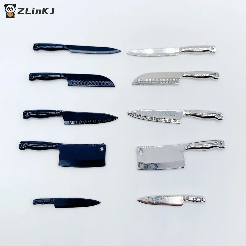 Ensemble d'ustensiles de cuisine miniatures pour maison de poupée - Couteaux et accessoires de décoration - Cuisine Chez Nadine