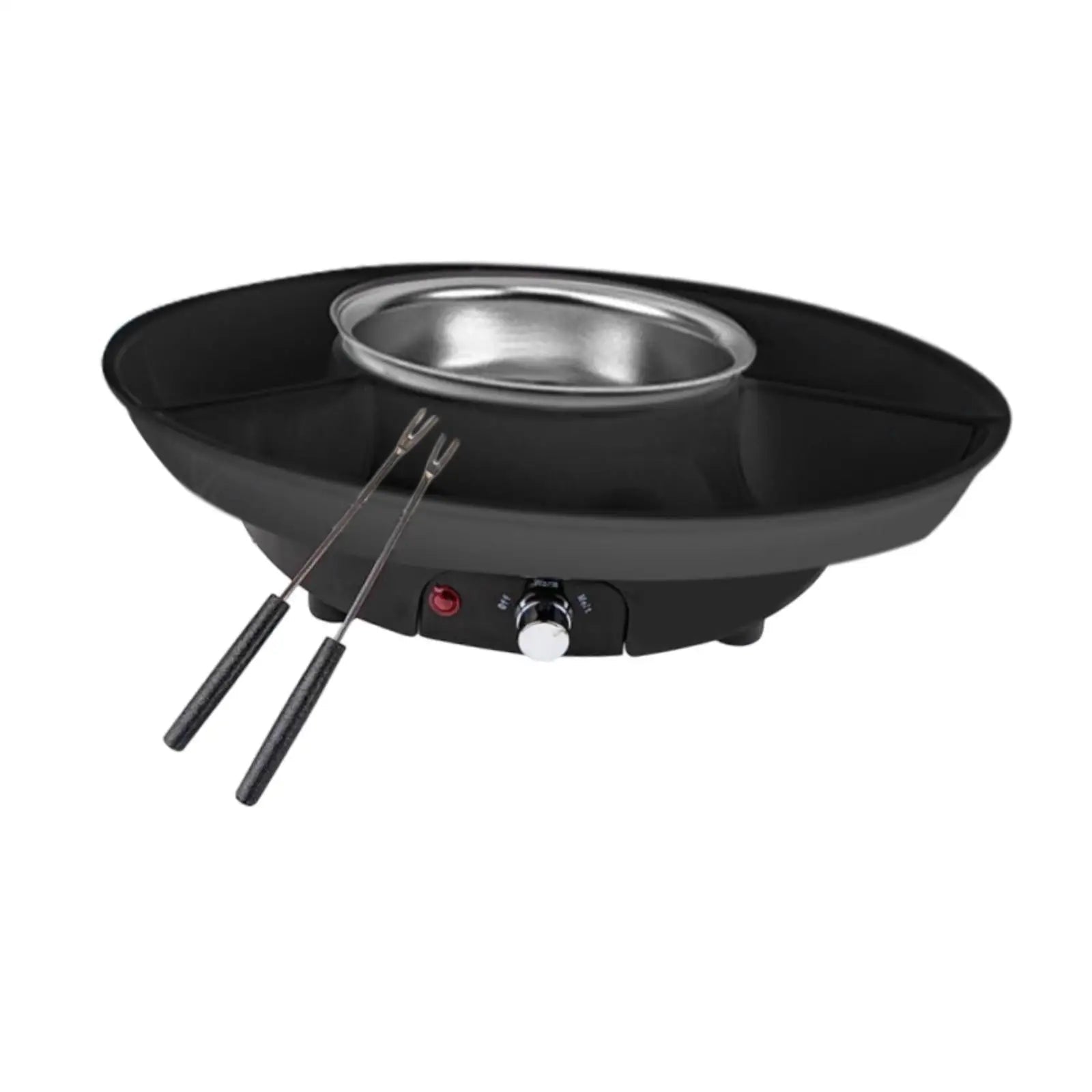 Ensemble Fondue Électrique avec Plateaux Amovibles - Appareil à Fondue au Chocolat et Fromage avec Contrôle de Température - Cuisine Chez Nadine