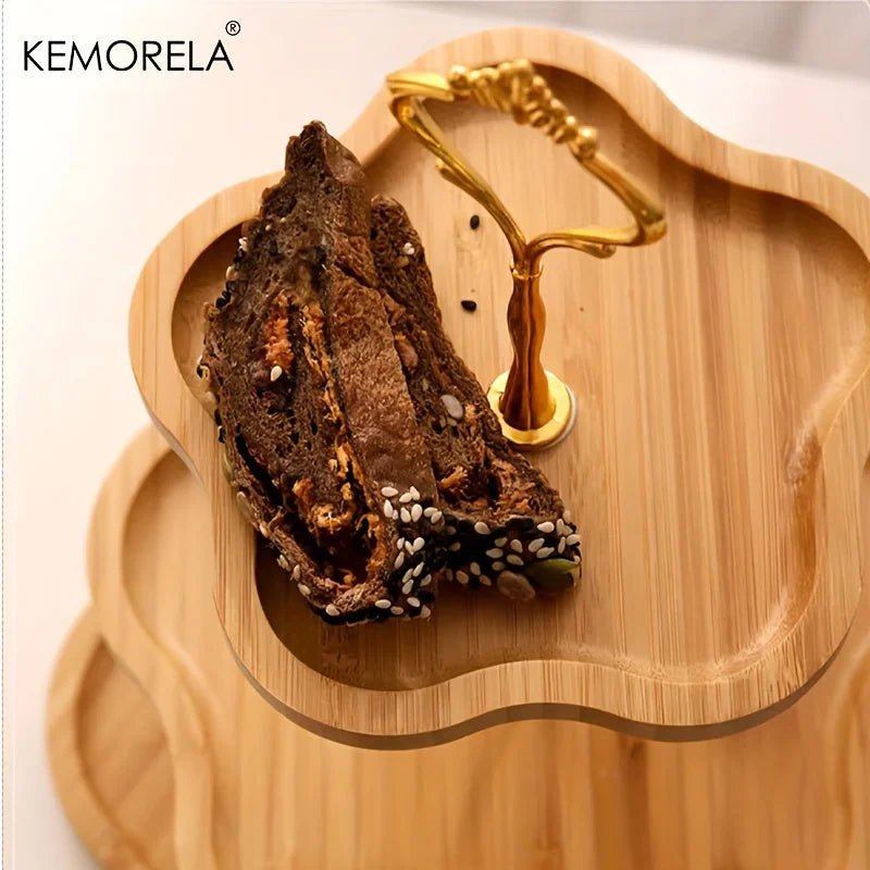 Étagère à fruits en bois style fleur KEMORELA - Présentoir à 2 ou 3 niveaux pour fruits, collations, bonbons et desserts - Cuisine Chez Nadine